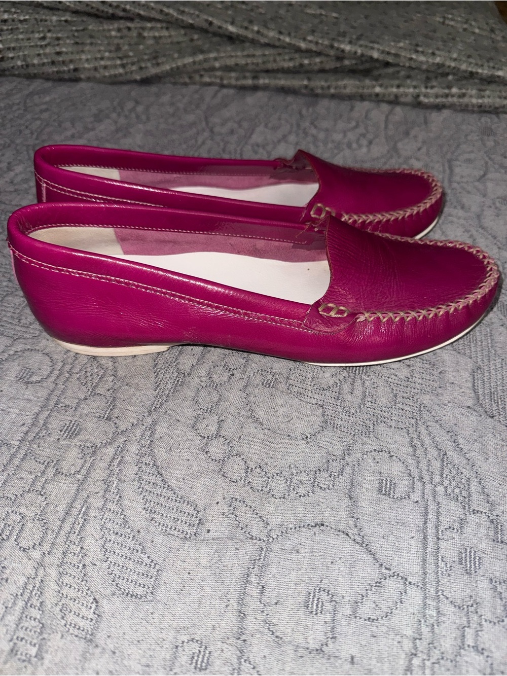 Jil Sander Pink Leather Moccasin Loafers 8.5